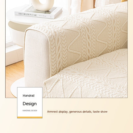 Geometric Embroidery Sofa Seat Cover Sofa Slipcovers Solid Color Couch Cover Sofa Protector for Winter