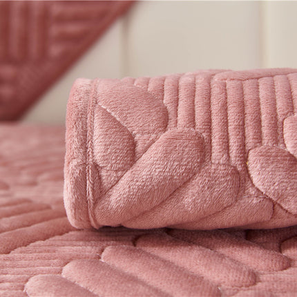 Crystal plush sofa seat cover, non-slip cozy sofa slipcovers couch for living room washable furniture sofa protector