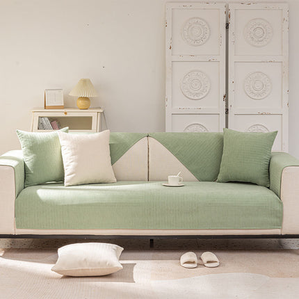 Sofa slipcovers, chenille solid color sofa seat cover couch covers armrest backrest cover recliner sofa protector