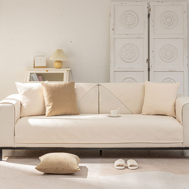 Sofa slipcovers, chenille solid color sofa seat cover couch covers armrest backrest cover recliner sofa protector