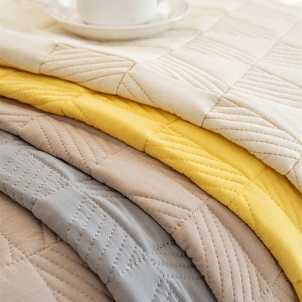 Sofa Seat Cover Pure Color Couch Covers Fabric Quilted Embroidery Combination Sofa Slipcovers Anti-slip Sofa Protector