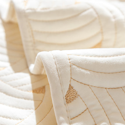 Sofa Seat Cover Pure Color Couch Covers Fabric Quilted Embroidery Combination Sofa Slipcovers Anti-slip Sofa Protector
