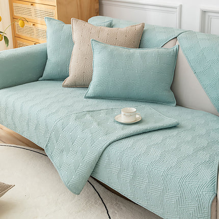 Fabric sofa seat cover, non-slip sofa slipcovers solid color cotton four seasons universal sofa couch covers