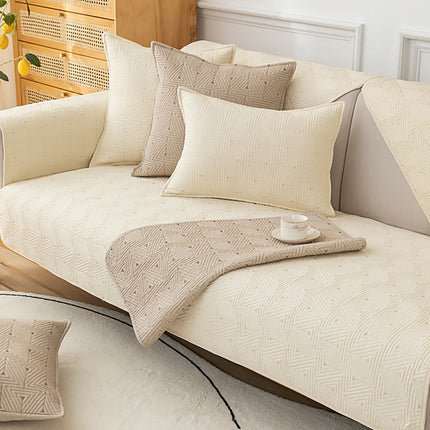 Fabric sofa seat cover, non-slip sofa slipcovers solid color cotton four seasons universal sofa couch covers