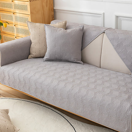 Fabric sofa seat cover, non-slip sofa slipcovers solid color cotton four seasons universal sofa couch covers