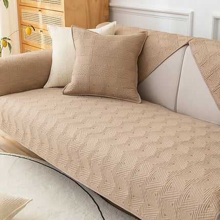Fabric sofa seat cover, non-slip sofa slipcovers solid color cotton four seasons universal sofa couch covers