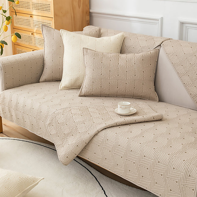 Fabric sofa seat cover, non-slip modern sofa slipcovers solid cotton four seasons universal sofa couch covers
