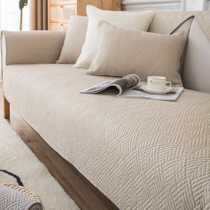 Fabric sofa seat cover, non-slip modern sofa slipcovers solid color cotton four seasons universal sofa couch covers