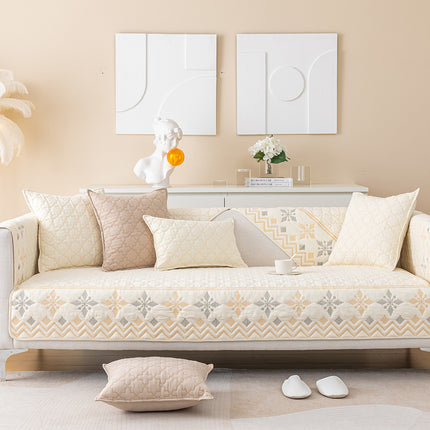 Sofa slipcovers furniture protector jacquard cotton quilted non-slip sofa seat cover sofa couch covers for dogs