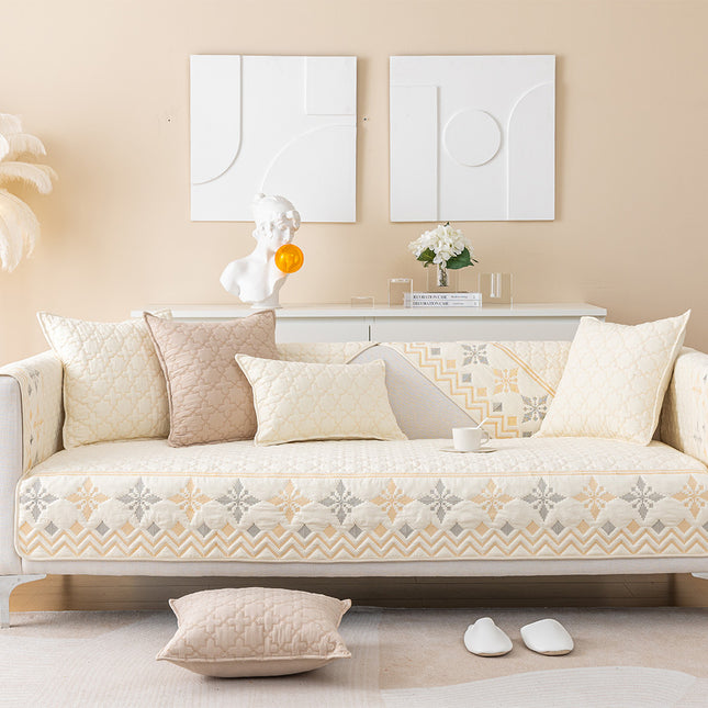 Sofa slipcovers furniture protector jacquard cotton quilted non-slip sofa seat cover sofa couch covers for dogs