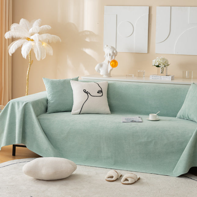 Sofa Seat Cover Pure Color Sofa Protector Soft Washable Non-Slip Furniture Cover