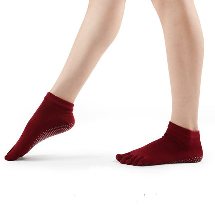 Women's  Comfortable Yoga Pilates Barre  Full Toe Grip Socks with Non-Slip Non-Skid Gel Bottom