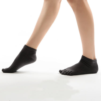 Women's  Comfortable Yoga Pilates Barre  Full Toe Grip Socks with Non-Slip Non-Skid Gel Bottom