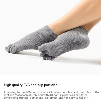 Women's  Comfortable Yoga Pilates Barre  Full Toe Grip Socks with Non-Slip Non-Skid Gel Bottom