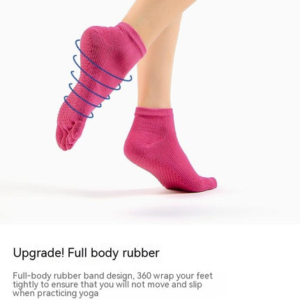 Women's  Comfortable Yoga Pilates Barre  Full Toe Grip Socks with Non-Slip Non-Skid Gel Bottom