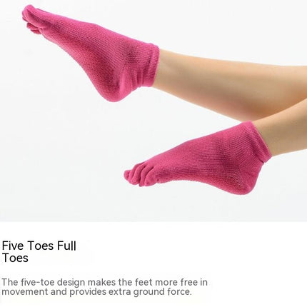 Women's  Comfortable Yoga Pilates Barre  Full Toe Grip Socks with Non-Slip Non-Skid Gel Bottom