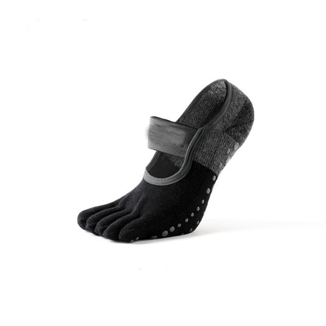 Women's Pilates and Yoga Socks - Non-slip Dot Rubber Abrasion Resistant Cotton Stretch Toe Socks