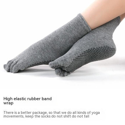 10 Pairs Yoga Socks Non Slip Skid Pilates Barre Grip Socks With Toes Cotton For Women Men