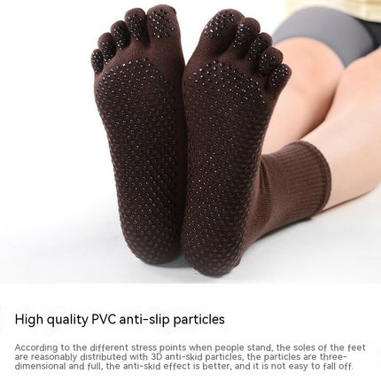 10 Pairs Yoga Socks Non Slip Skid Pilates Barre Grip Socks With Toes Cotton For Women Men
