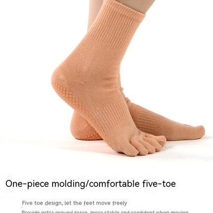 10 Pairs Yoga Socks Non Slip Skid Pilates Barre Grip Socks With Toes Cotton For Women Men