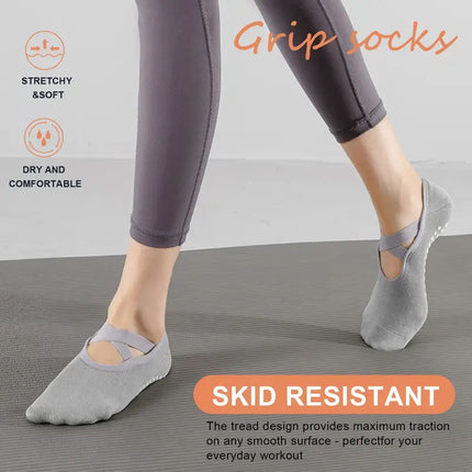 Women's Padded Cushioned Non-Slip Anti-Slip Grips Yoga Pilates Ballet Barre Socks