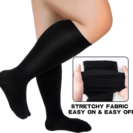 Men's and Women's Wide Calf Plus Size Compression Socks--Extra Wide Calf Knee Support Socks