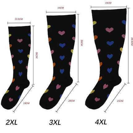 Men's and Women's Wide Calf Plus Size Compression Socks--Extra Wide Calf Knee Support Socks