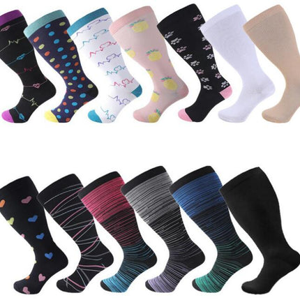 Men's and Women's Wide Calf Plus Size Compression Socks--Extra Wide Calf Knee Support Socks