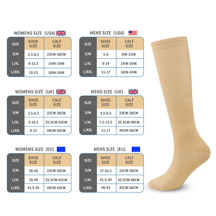 Copper Compression Socks for Women & Men Circulation - Best for Running Athletic Cycling