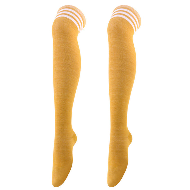 Women's Knee High Socks Three Stripes Warm Leg Socks Polyester Cotton Long Solid Color Tight Socks