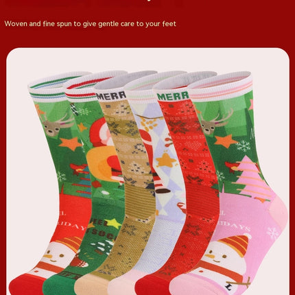 Christmas Socks Women's Thickened Warm Mid-calf Socks Comfortable And Soft Winter Sports Socks