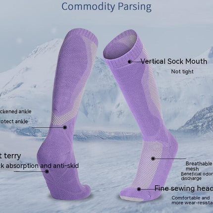Sports Tall Compression Socks Thickened Terry Ski Sports Cushioning Compression Socks