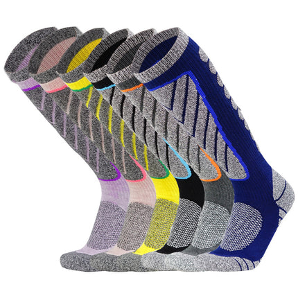 Sports Tall Compression Socks Thickened Terry Ski Sports Cushioning Compression Socks-A