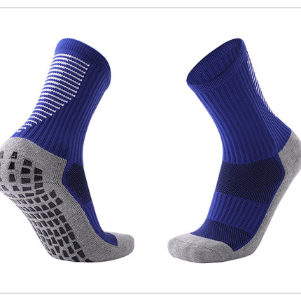 Non-slip Dot Rubber Mid Calf Sports Socks - Men's Women's Soccer Yoga Fitness Training Socks-A