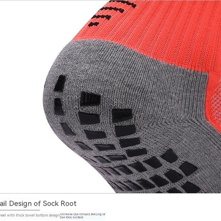 Non-slip Dot Rubber Mid Calf Sports Socks - Men's Women's Soccer Yoga Fitness Training Socks-A
