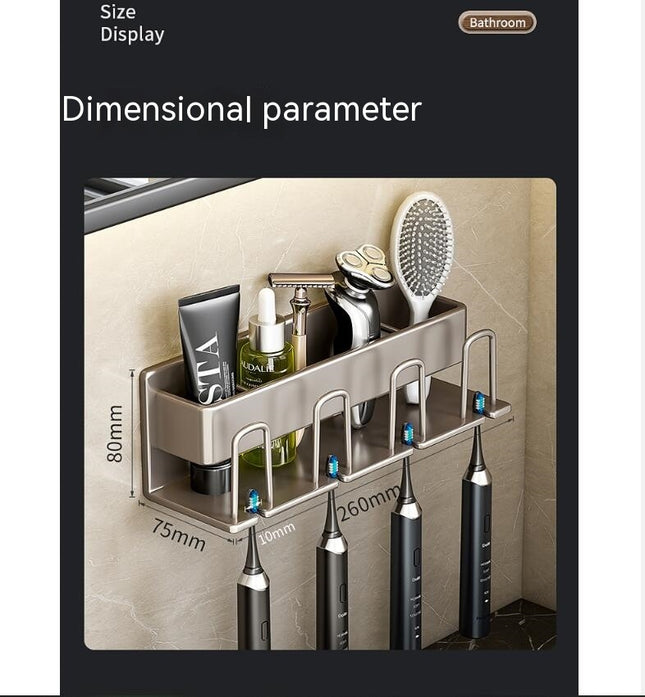 Toothbrush Holder Wall Mounted , 4 Slots Toothbrush Storage Organizer for Shower