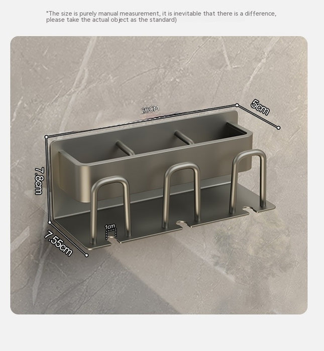 Toothbrush Rack-Punch-Free Wall-Mounted Bathroom Multifunctional Toothbrush Rack