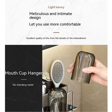 Toothbrush Holder Aluminum Wall Mounted No Drilling Bathroom Organizer for Bathrooms
