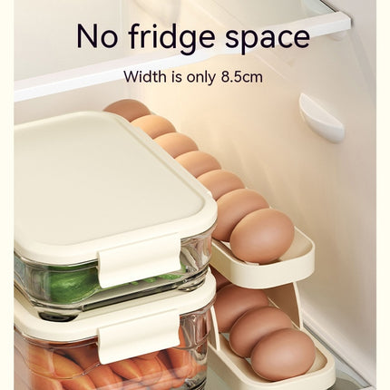 Rolling Egg Holder for Refrigerator, Automatic Scrolling Egg Storage Plastics Egg Cartons