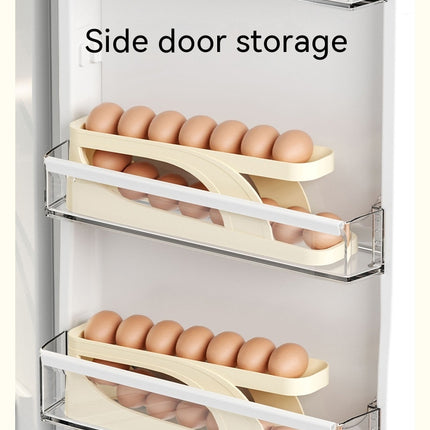 Rolling Egg Holder for Refrigerator, Automatic Scrolling Egg Storage Plastics Egg Cartons