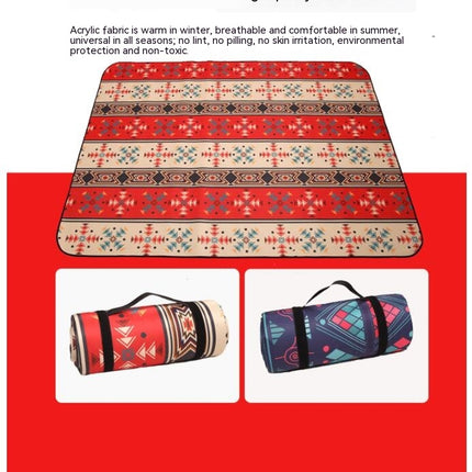 Ethnic Style Large Picnic Blanket Outdoor Waterproof Camping Mat Beach Mat