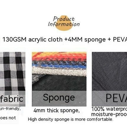 Large Plaid Picnic Blanket Waterproof Camping Mat Portable Outdoor Beach Mat