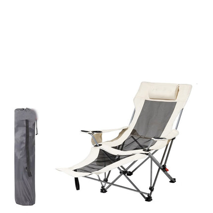 Camping Lounge Chair, Portable Reclining Camping Chair, Folding Camping Chair Mesh Recliner