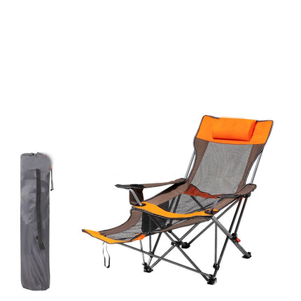 Camping Lounge Chair, Portable Reclining Camping Chair, Folding Camping Chair Mesh Recliner