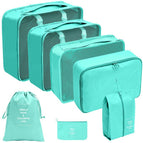 Seven piece set of bright blue
