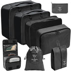 Wash bag set of eight in black