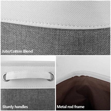 Fabric Storage Bins, Large Storage Baskets with Handles, Foldable Linen Cloth Storage Baskets