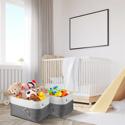 Fabric Storage Bins, Large Storage Baskets with Handles, Foldable Linen Cloth Storage Baskets