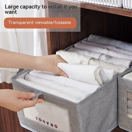 Collapsible Storage Bin with Transparent See-through Window,Fabric Organizer