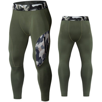 Men's Thermal Compression Pants, Athletic Sports Leggings & Running Tights,  Base Layer Bottoms